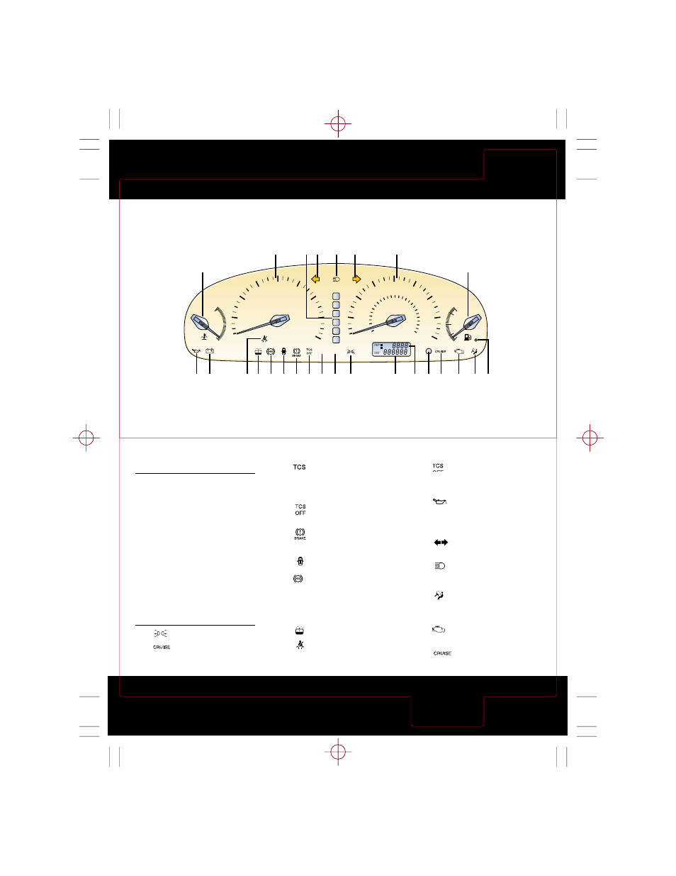 Gauges, Warning lights, Instrument cluster instrument cluster | Mazda 2001 Millenia User Manual | Page 3 / 10