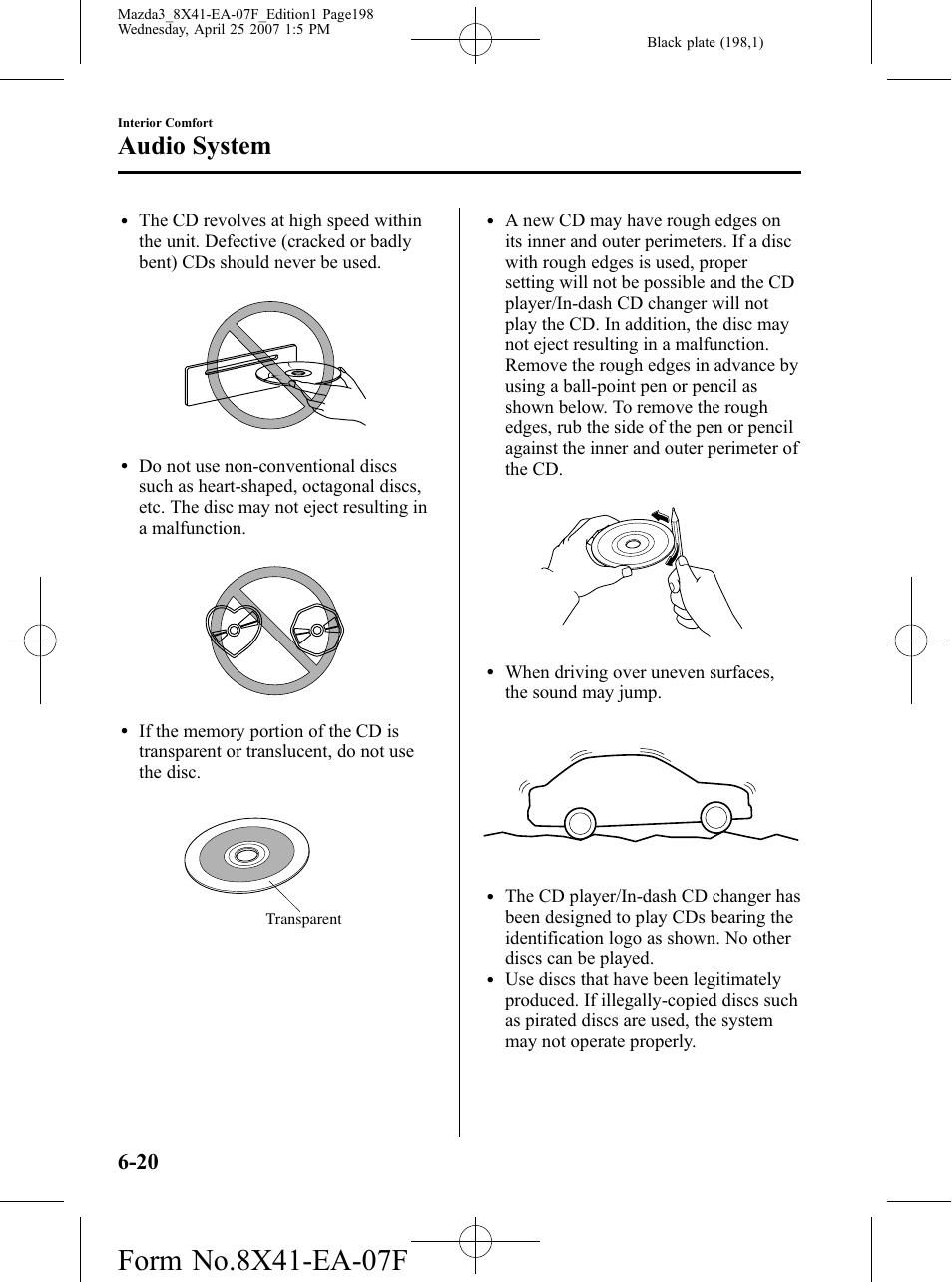 Audio system | Mazda 2008 SPEED3 User Manual | Page 198 / 394