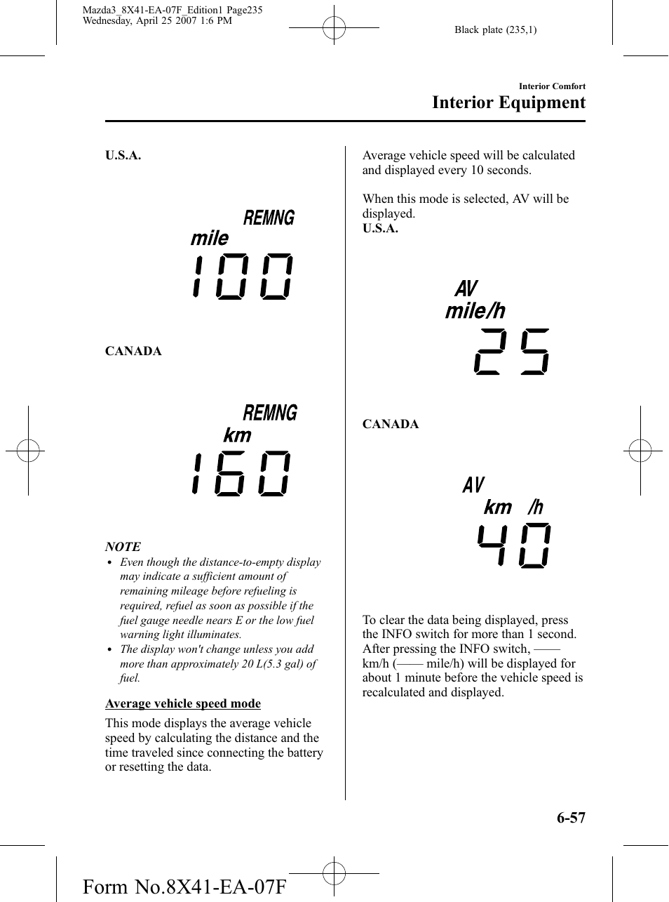 Interior equipment | Mazda 2008 SPEED3 User Manual | Page 235 / 394
