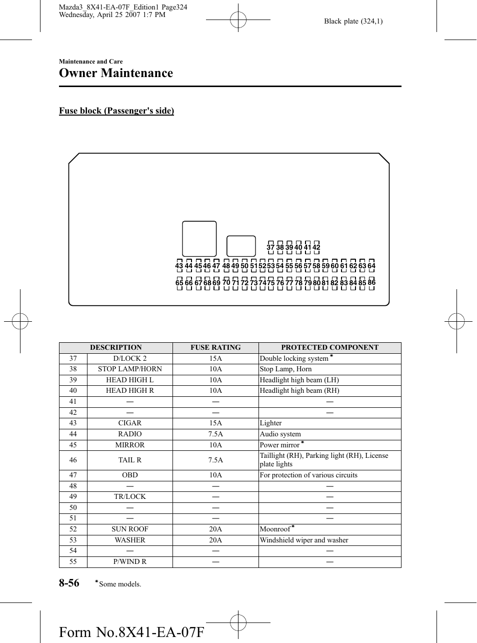 Owner maintenance | Mazda 2008 SPEED3 User Manual | Page 324 / 394
