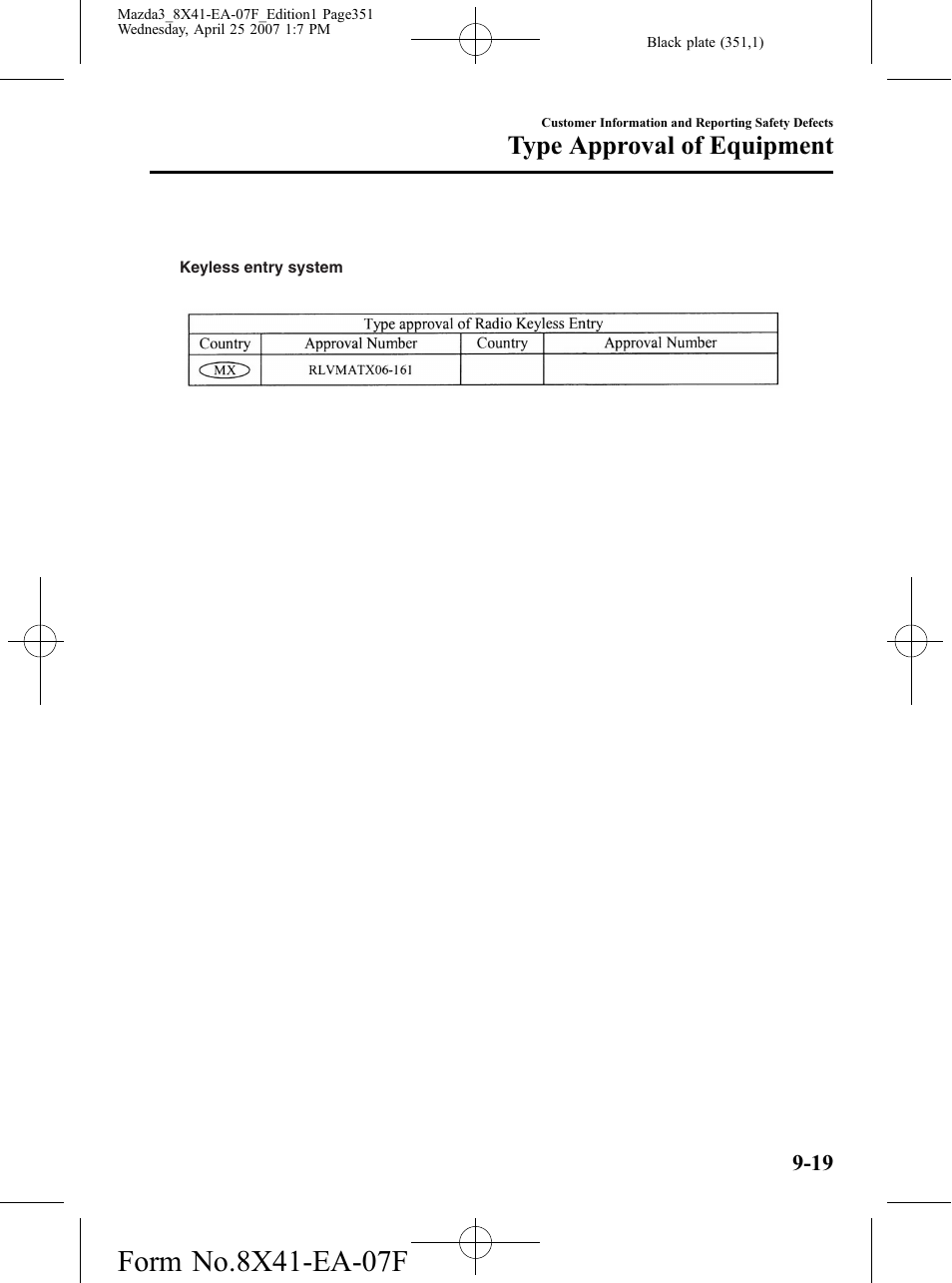 Type approval of equipment | Mazda 2008 SPEED3 User Manual | Page 351 / 394