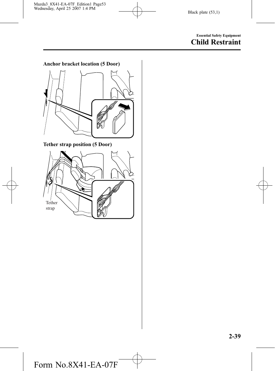 Child restraint | Mazda 2008 SPEED3 User Manual | Page 53 / 394