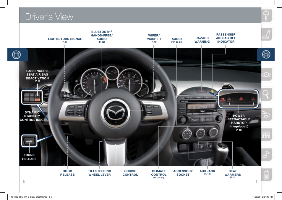 Driver’s view | Mazda 2009 MX-5 Miata User Manual | Page 4 / 16