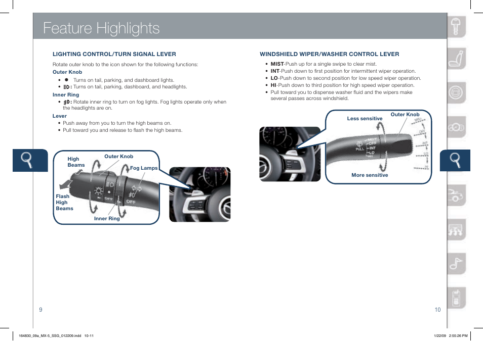 Feature highlights | Mazda 2009 MX-5 Miata User Manual | Page 6 / 16
