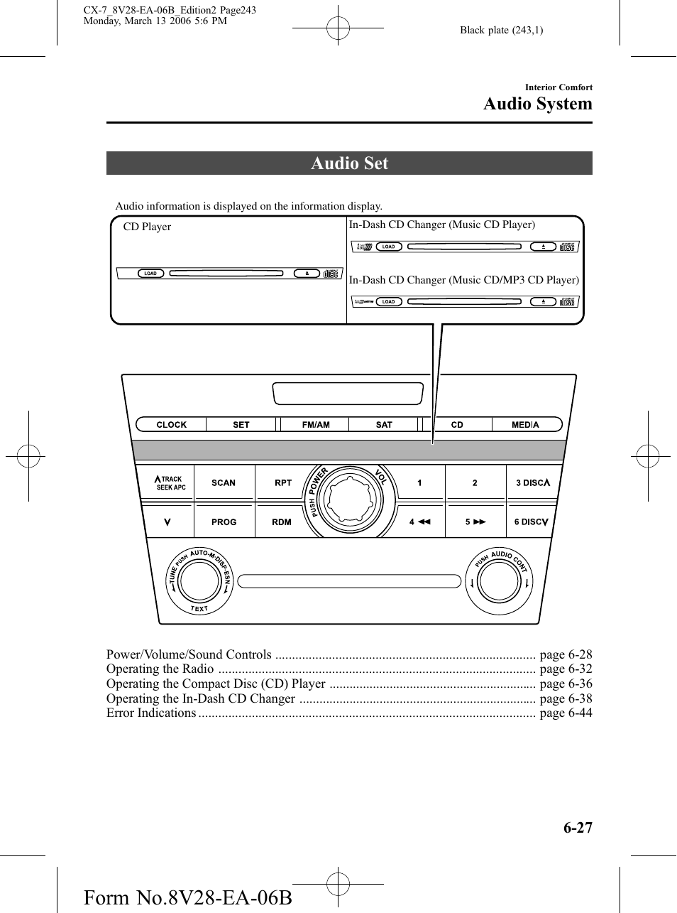 Audio set, Audio set -27, Audio system | Mazda 2007 CX-7 User Manual | Page 243 / 406