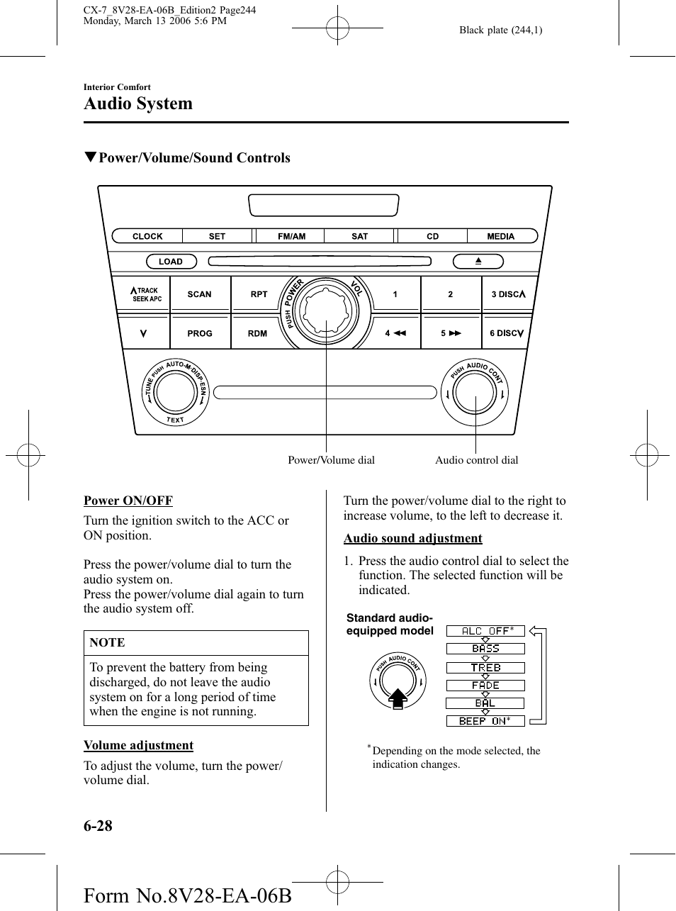 Audio system | Mazda 2007 CX-7 User Manual | Page 244 / 406