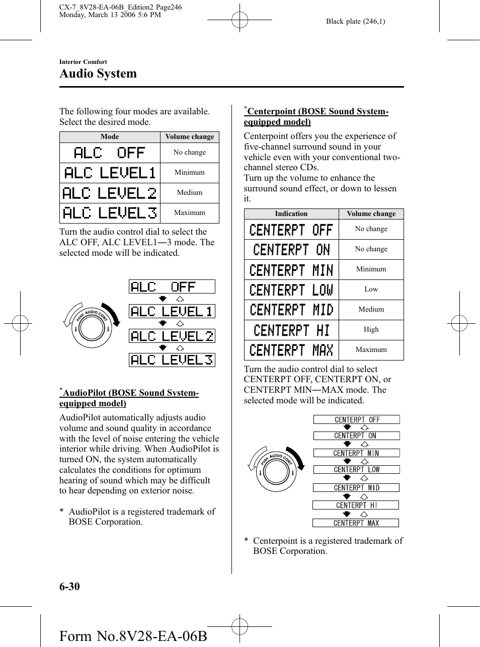 Audio system | Mazda 2007 CX-7 User Manual | Page 246 / 406