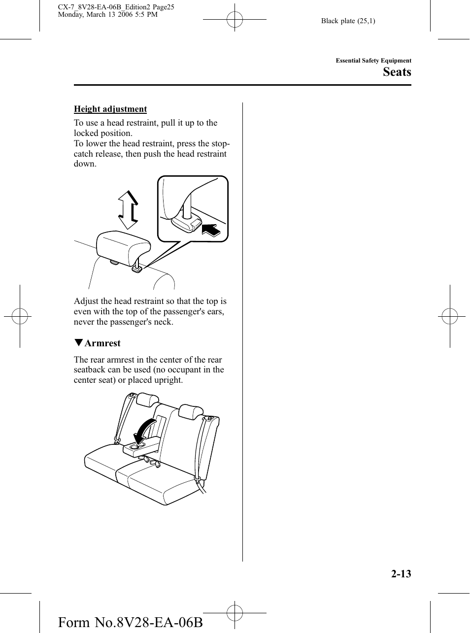 Seats | Mazda 2007 CX-7 User Manual | Page 25 / 406