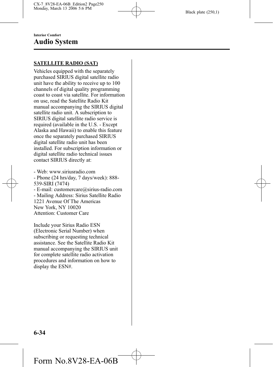 Audio system | Mazda 2007 CX-7 User Manual | Page 250 / 406