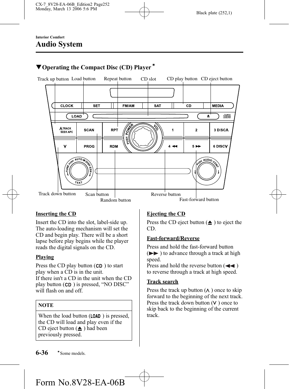 Audio system | Mazda 2007 CX-7 User Manual | Page 252 / 406