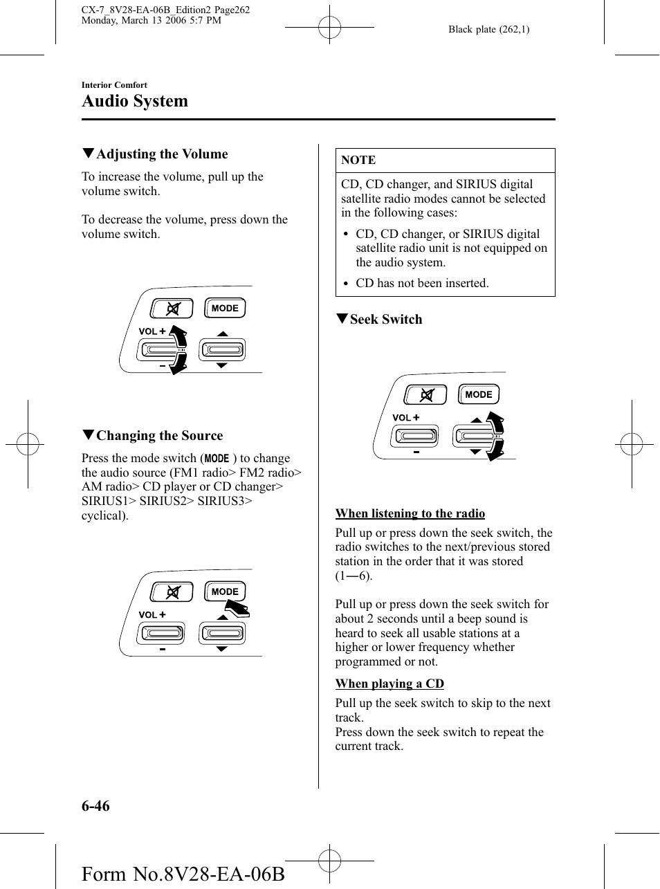 Audio system | Mazda 2007 CX-7 User Manual | Page 262 / 406