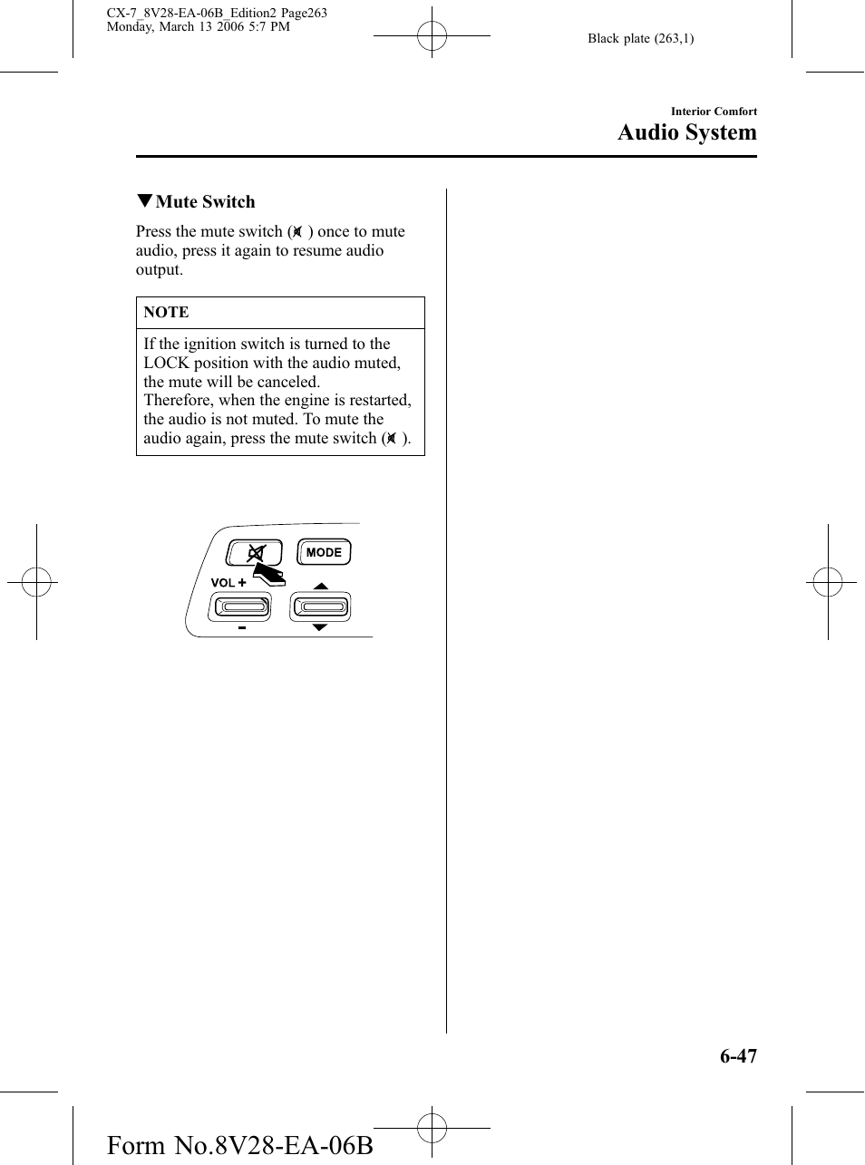 Audio system | Mazda 2007 CX-7 User Manual | Page 263 / 406