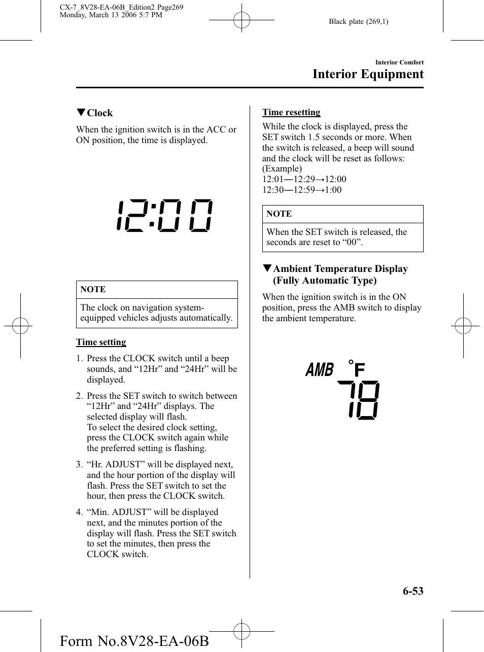 Interior equipment | Mazda 2007 CX-7 User Manual | Page 269 / 406