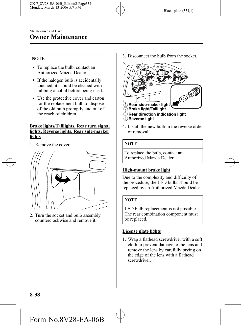 Owner maintenance | Mazda 2007 CX-7 User Manual | Page 334 / 406