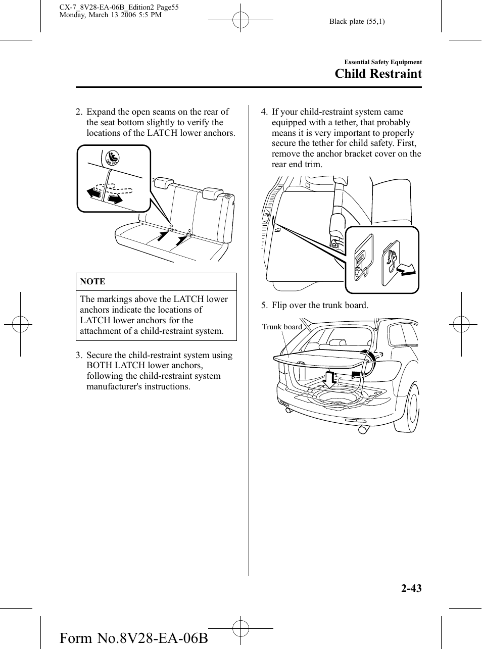 Child restraint | Mazda 2007 CX-7 User Manual | Page 55 / 406