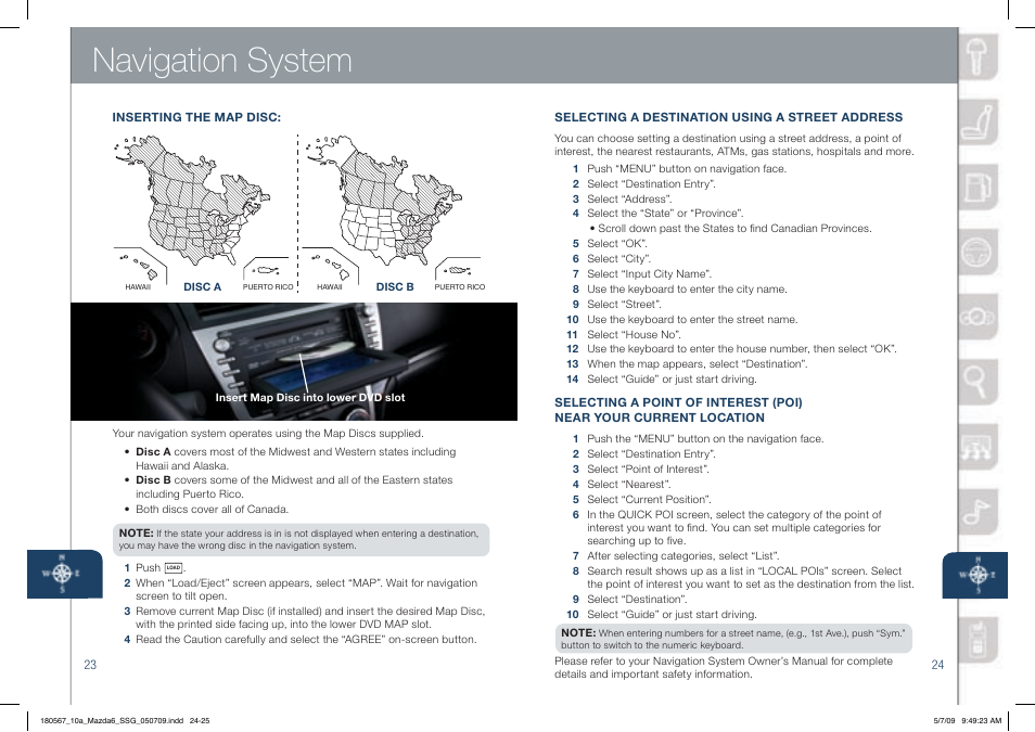 Navigation system | Mazda 2010 6 User Manual | Page 13 / 16