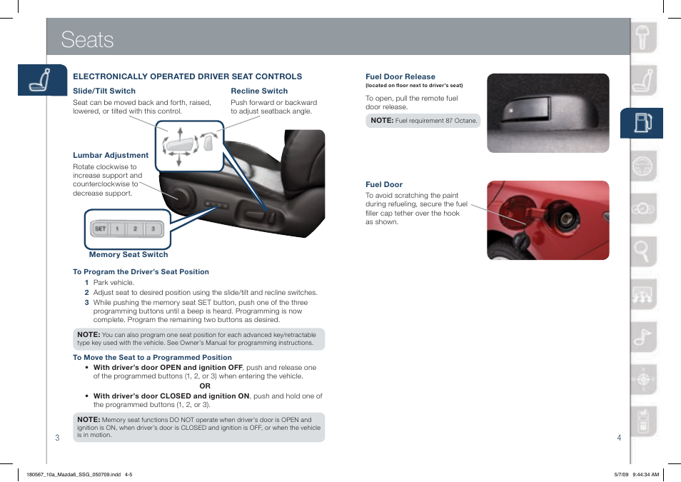 Seats | Mazda 2010 6 User Manual | Page 3 / 16