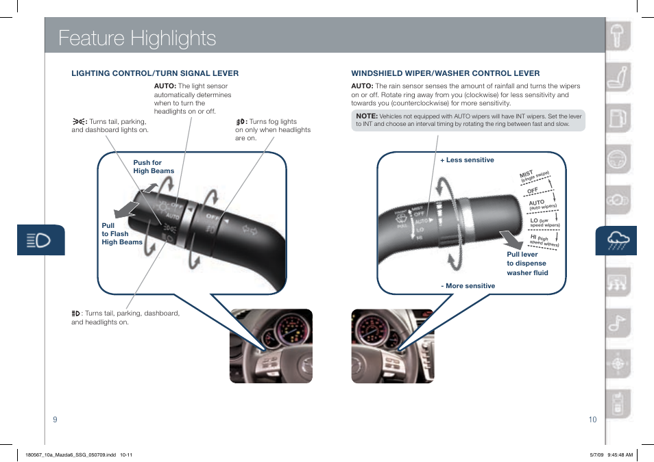 Feature highlights | Mazda 2010 6 User Manual | Page 6 / 16