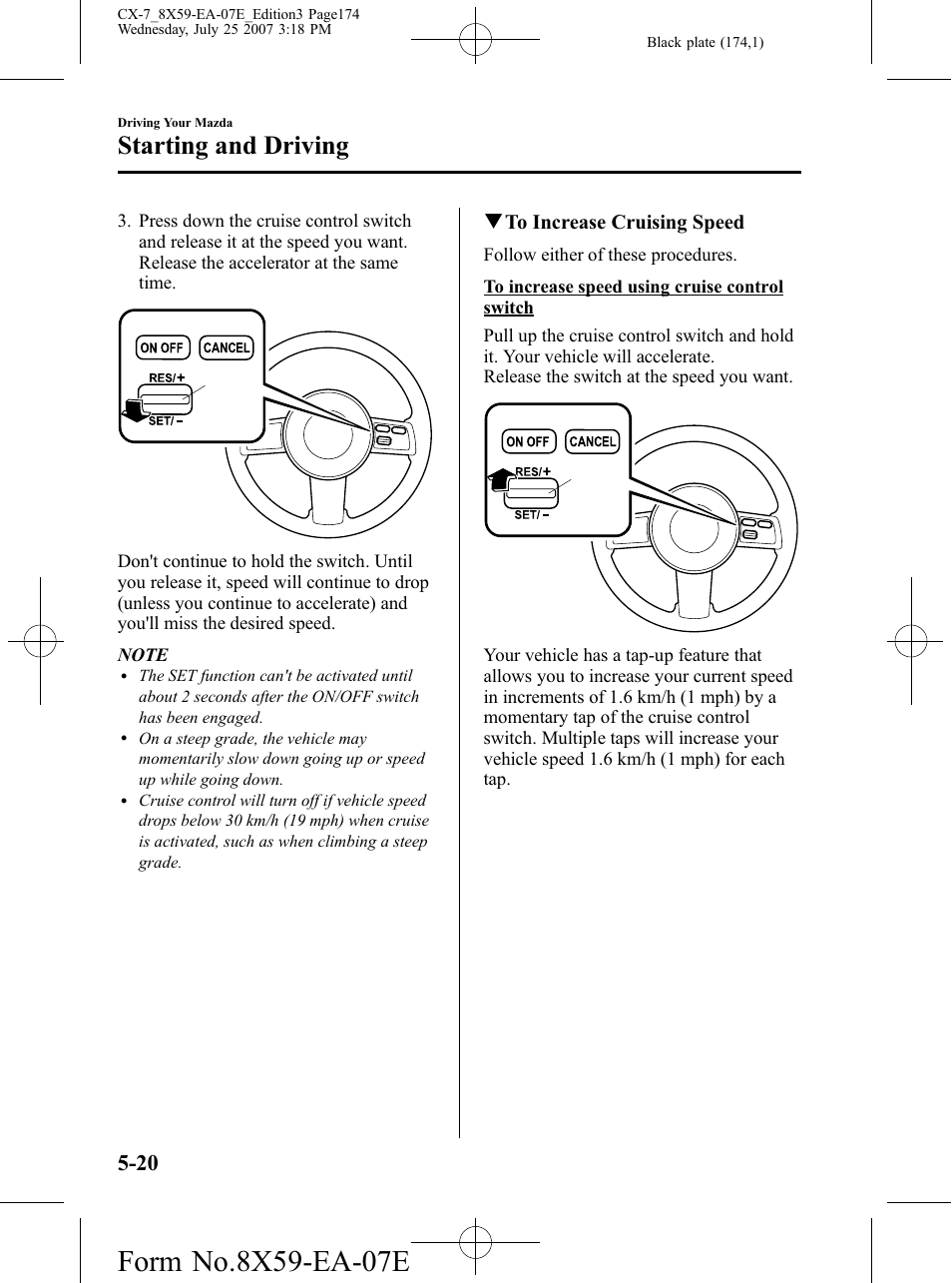 Starting and driving | Mazda 2008 CX-7 User Manual | Page 174 / 502