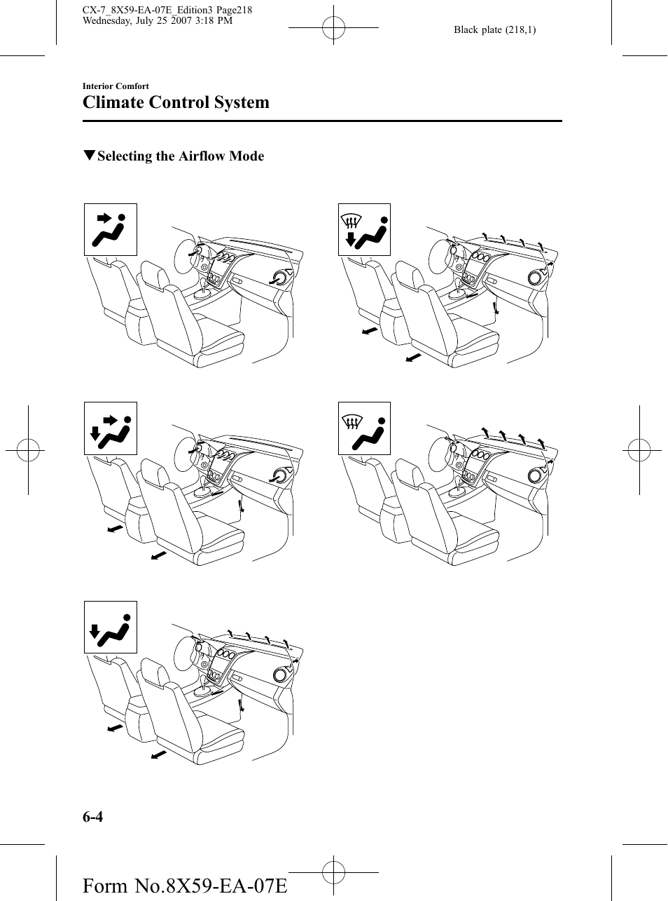 Climate control system | Mazda 2008 CX-7 User Manual | Page 218 / 502