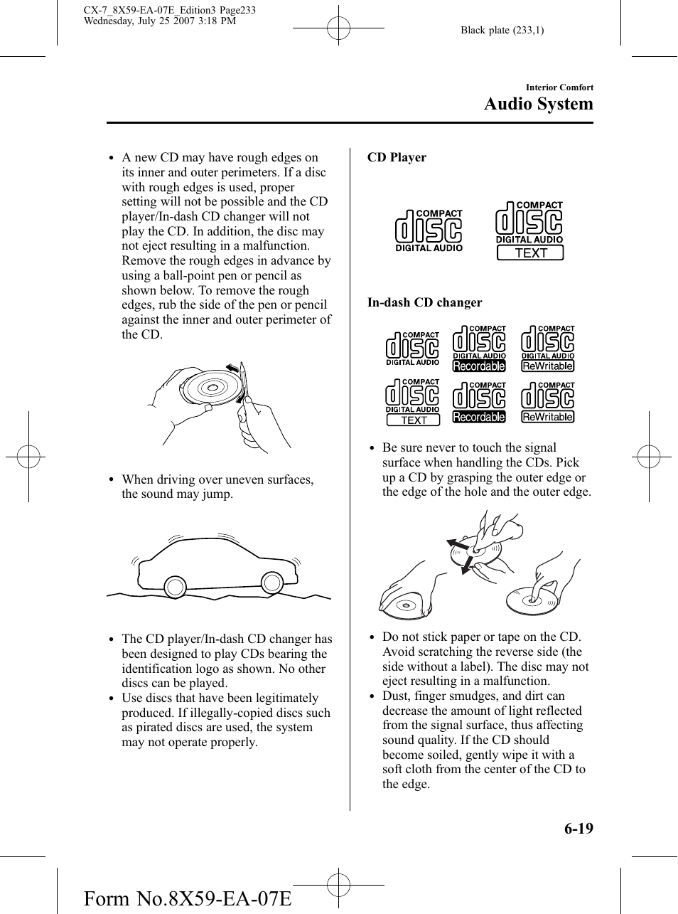 Audio system | Mazda 2008 CX-7 User Manual | Page 233 / 502