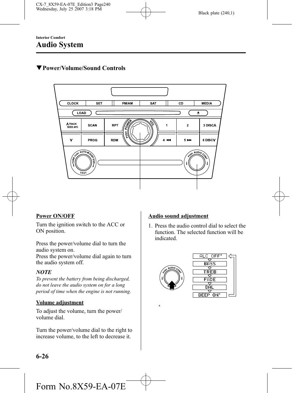 Audio system | Mazda 2008 CX-7 User Manual | Page 240 / 502