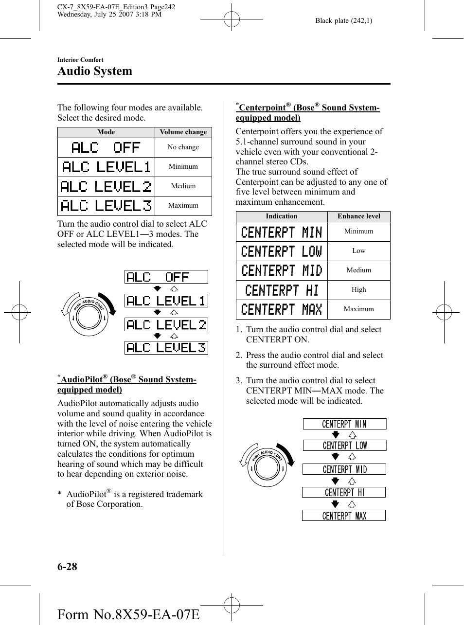 Audio system | Mazda 2008 CX-7 User Manual | Page 242 / 502