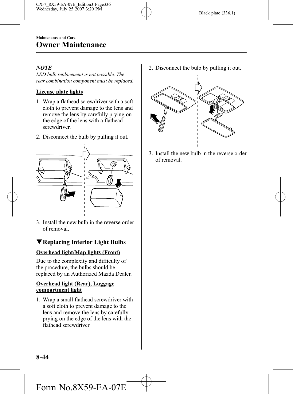 Owner maintenance | Mazda 2008 CX-7 User Manual | Page 336 / 502