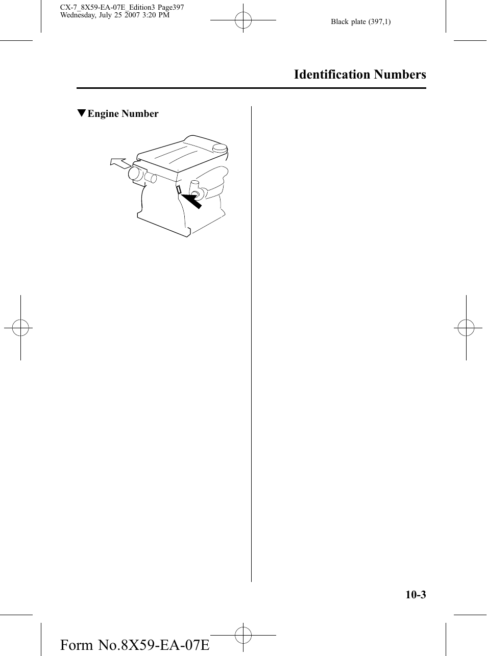 Identification numbers | Mazda 2008 CX-7 User Manual | Page 397 / 502