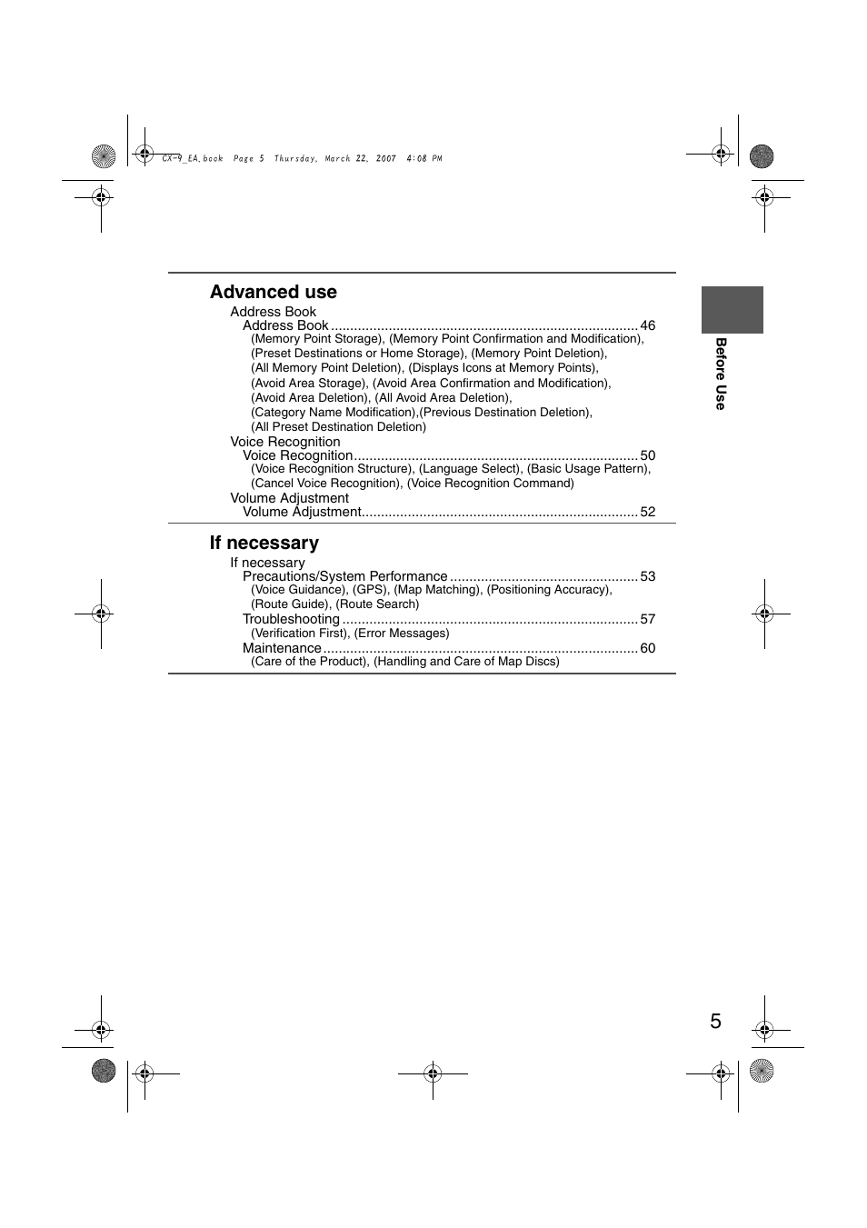Advanced use, If necessary | Mazda 2008 CX-7 User Manual | Page 415 / 502