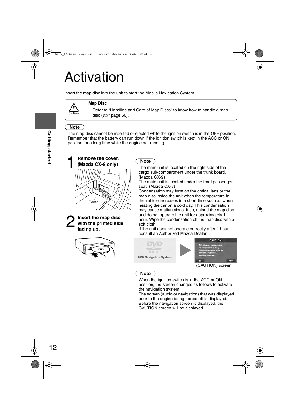 Activation | Mazda 2008 CX-7 User Manual | Page 422 / 502
