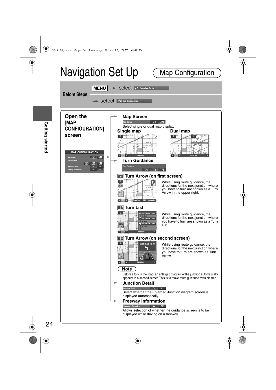 Navigation set up, Map configuration | Mazda 2008 CX-7 User Manual | Page 434 / 502