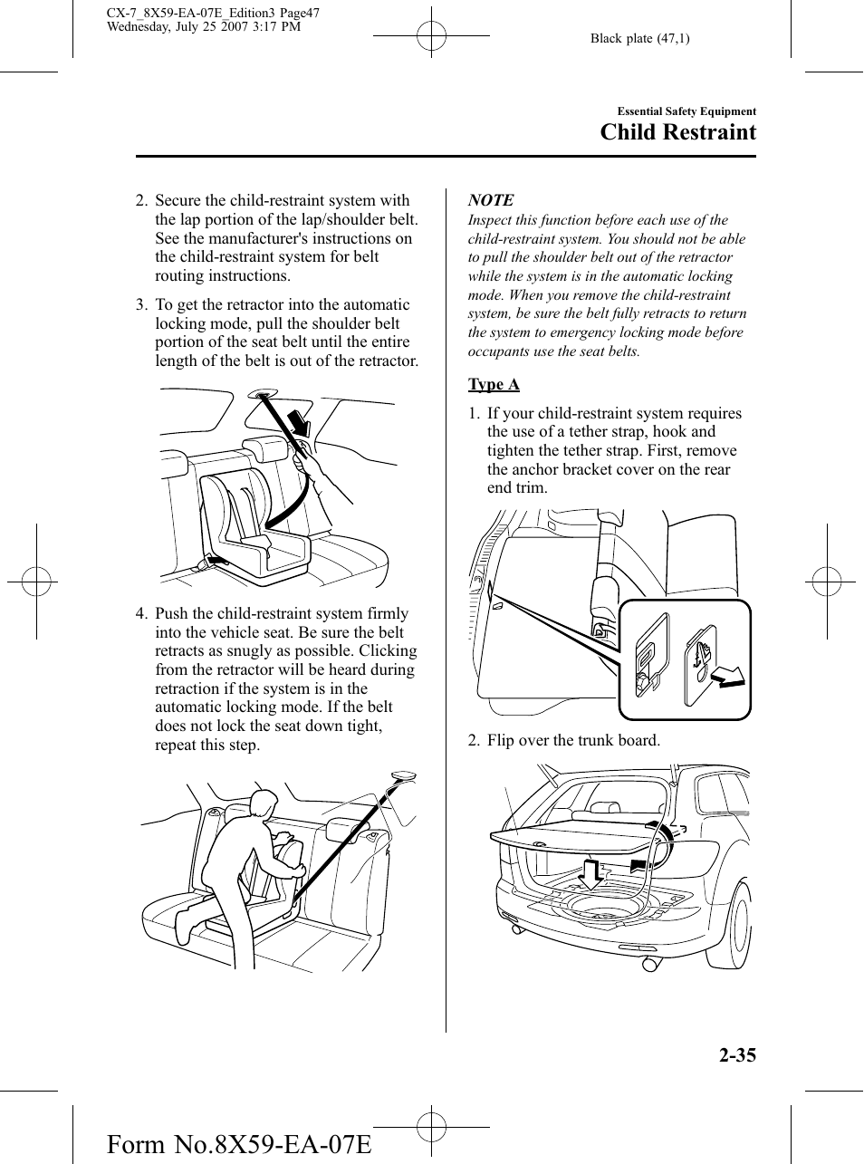 Child restraint | Mazda 2008 CX-7 User Manual | Page 47 / 502