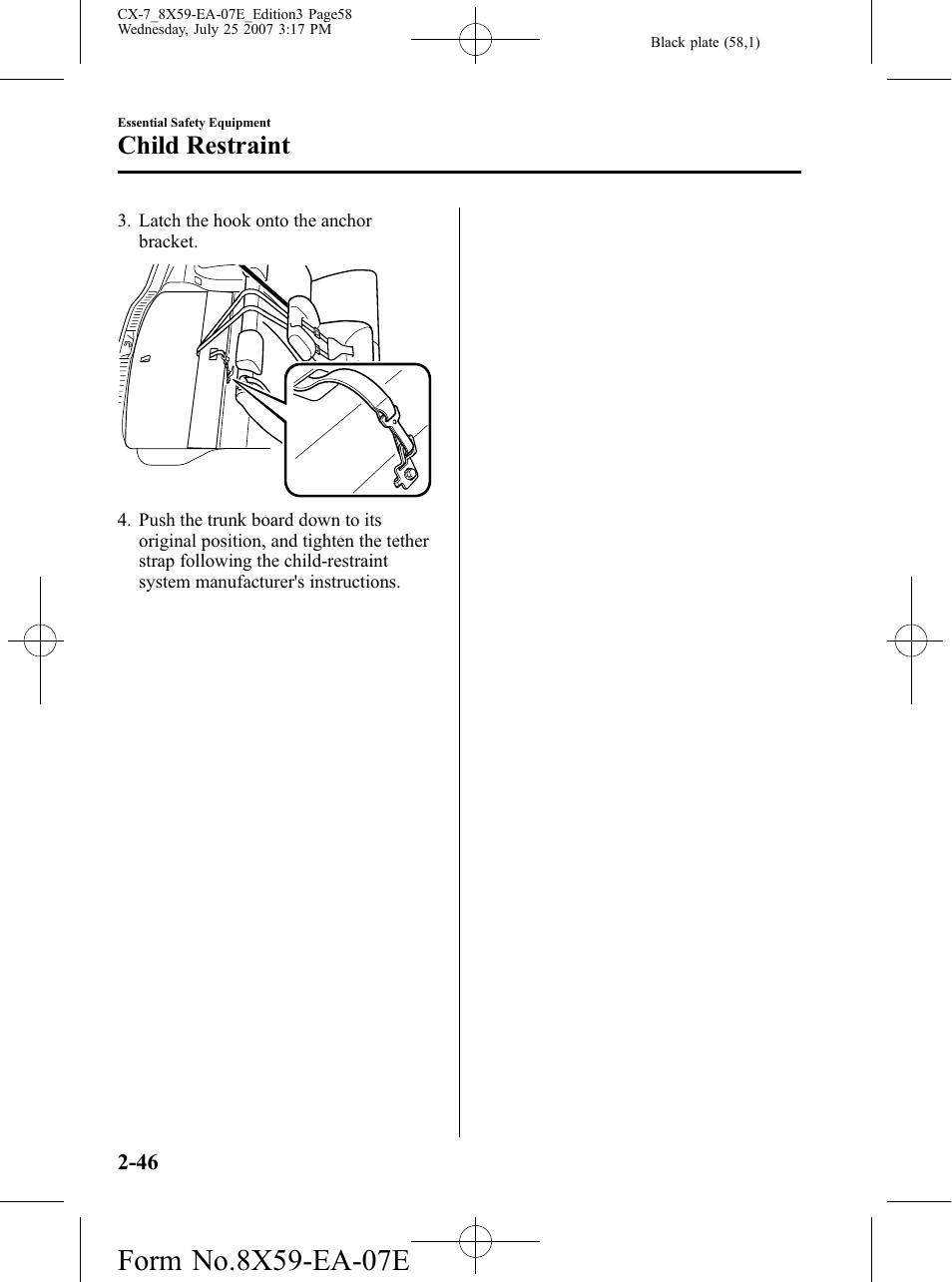 Child restraint | Mazda 2008 CX-7 User Manual | Page 58 / 502