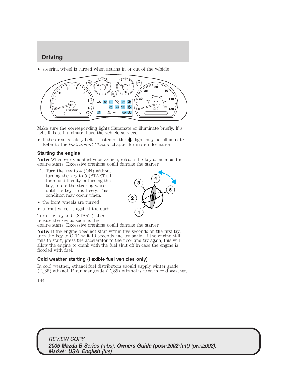 Driving | Mazda 2005 B2300 Truck User Manual | Page 145 / 257