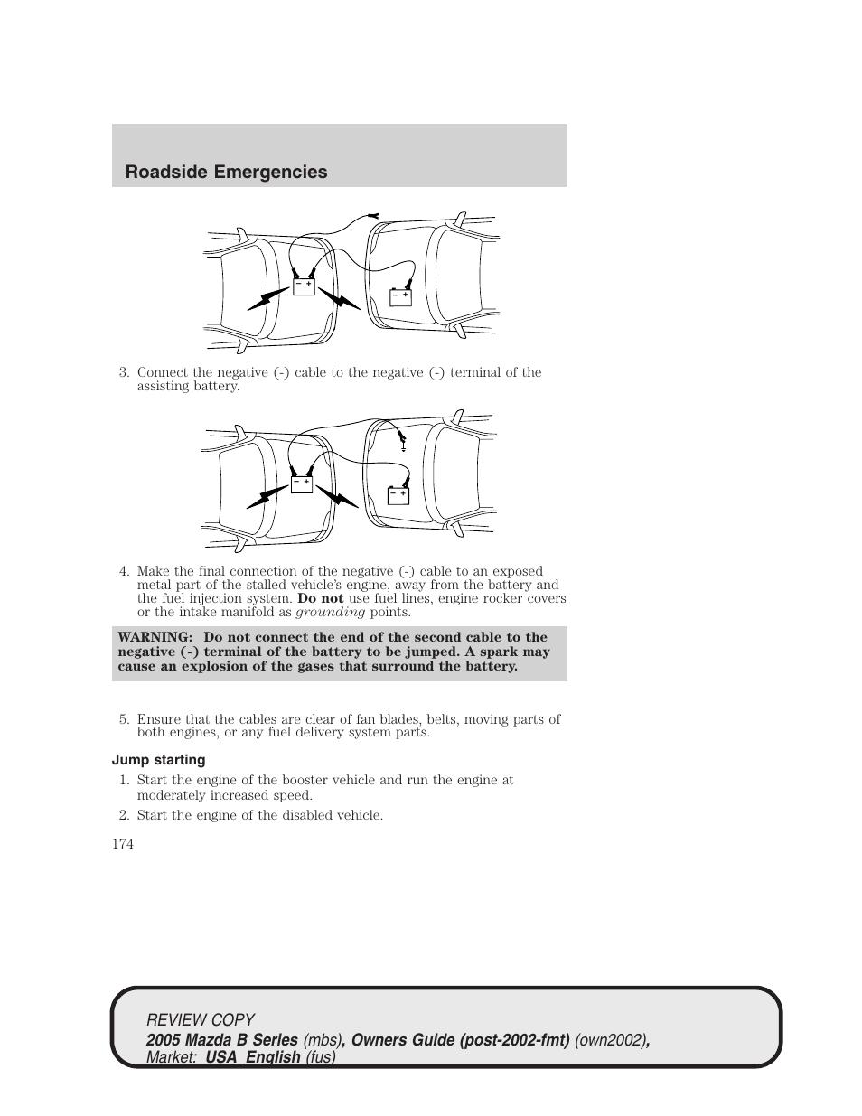 Roadside emergencies | Mazda 2005 B2300 Truck User Manual | Page 175 / 257