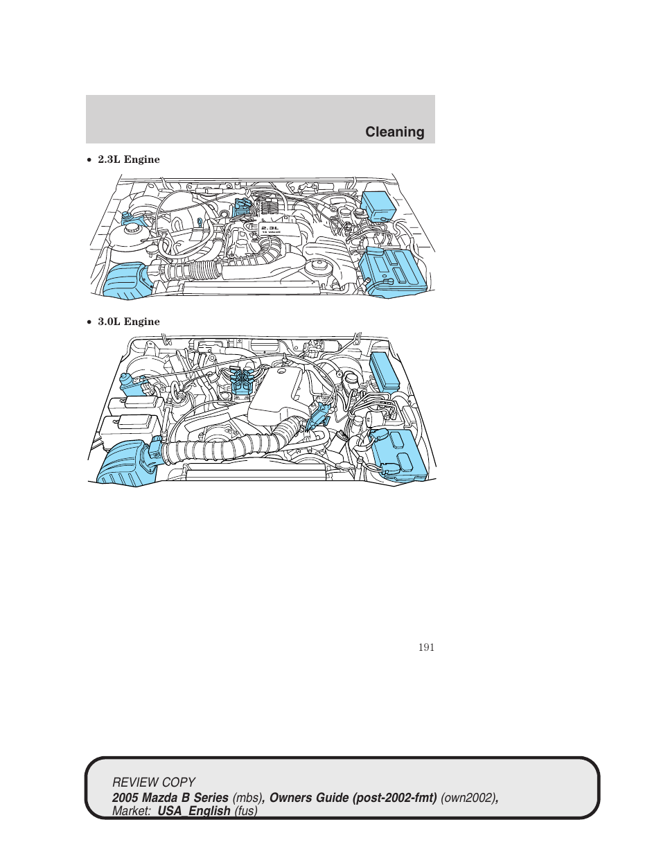 Cleaning | Mazda 2005 B2300 Truck User Manual | Page 192 / 257