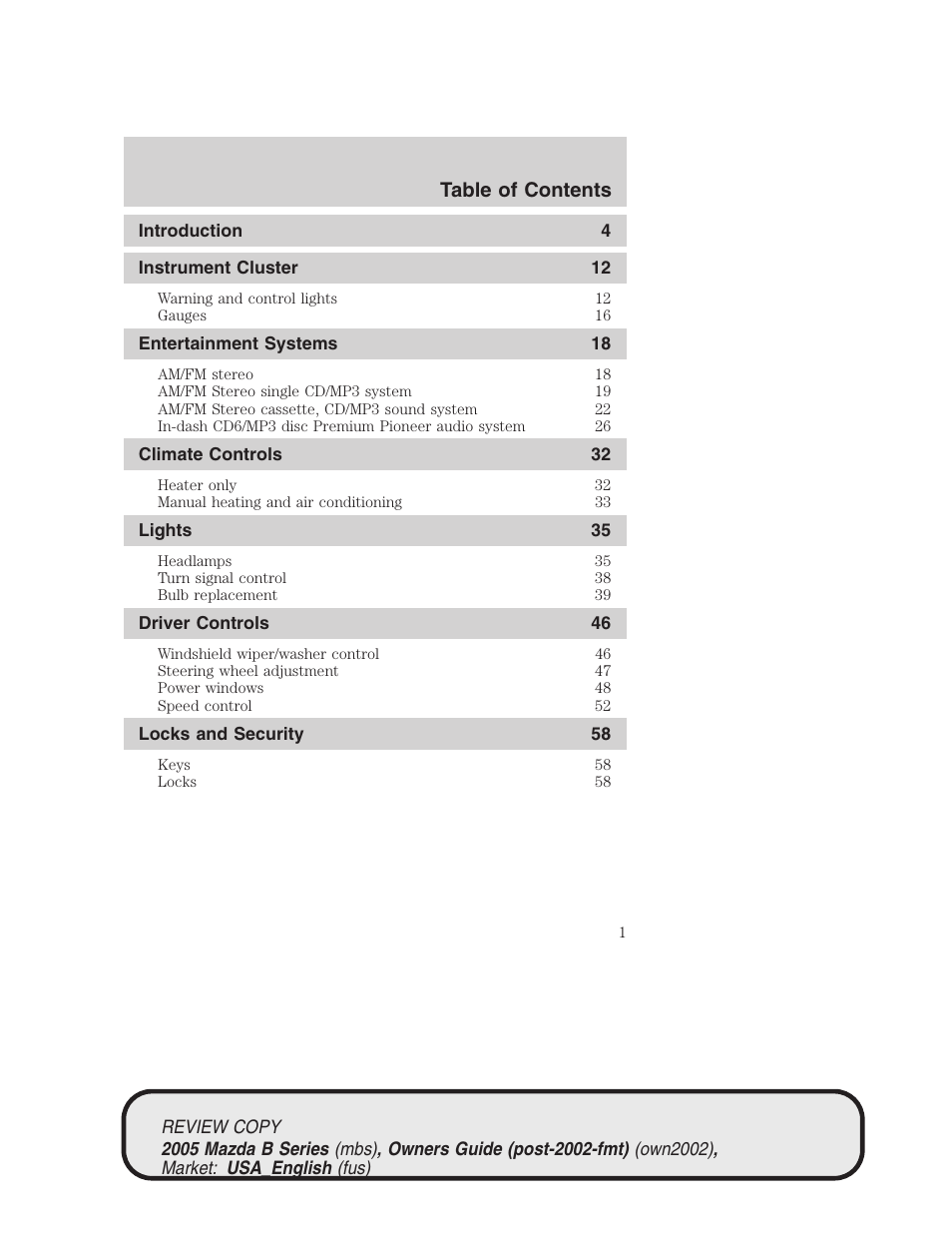 Mazda 2005 B2300 Truck User Manual | Page 2 / 257