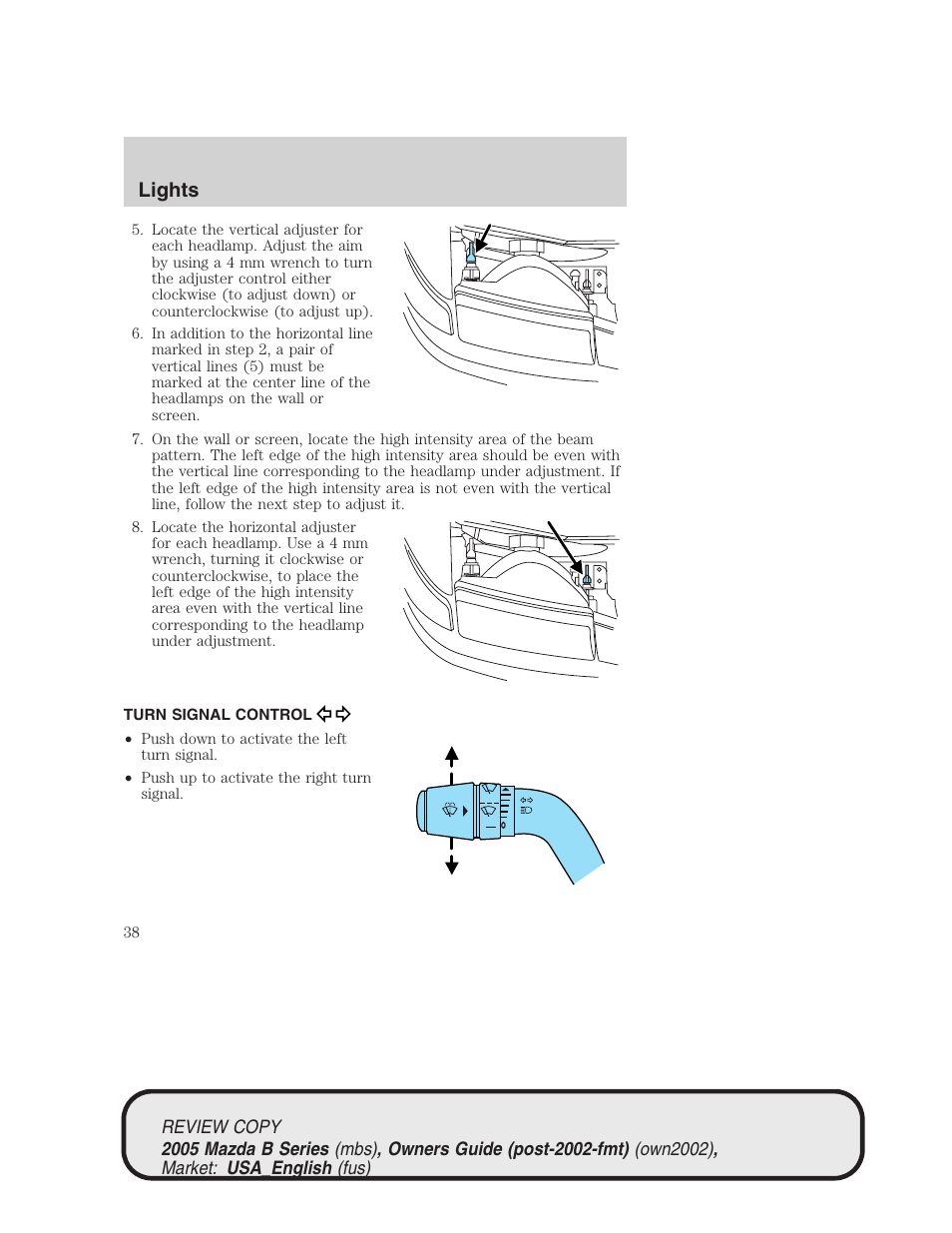 Lights | Mazda 2005 B2300 Truck User Manual | Page 39 / 257