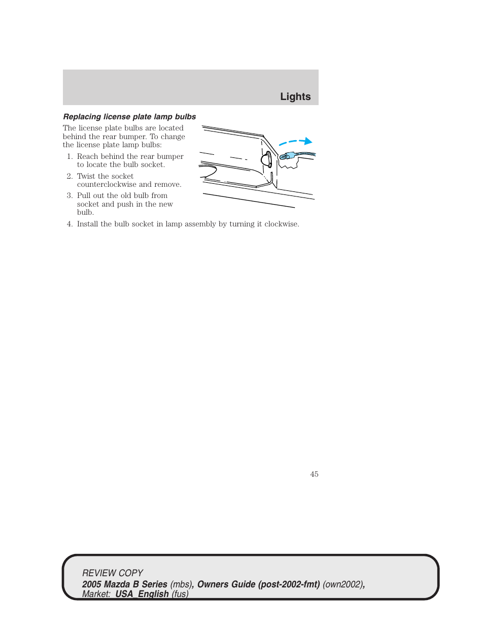 Lights | Mazda 2005 B2300 Truck User Manual | Page 46 / 257