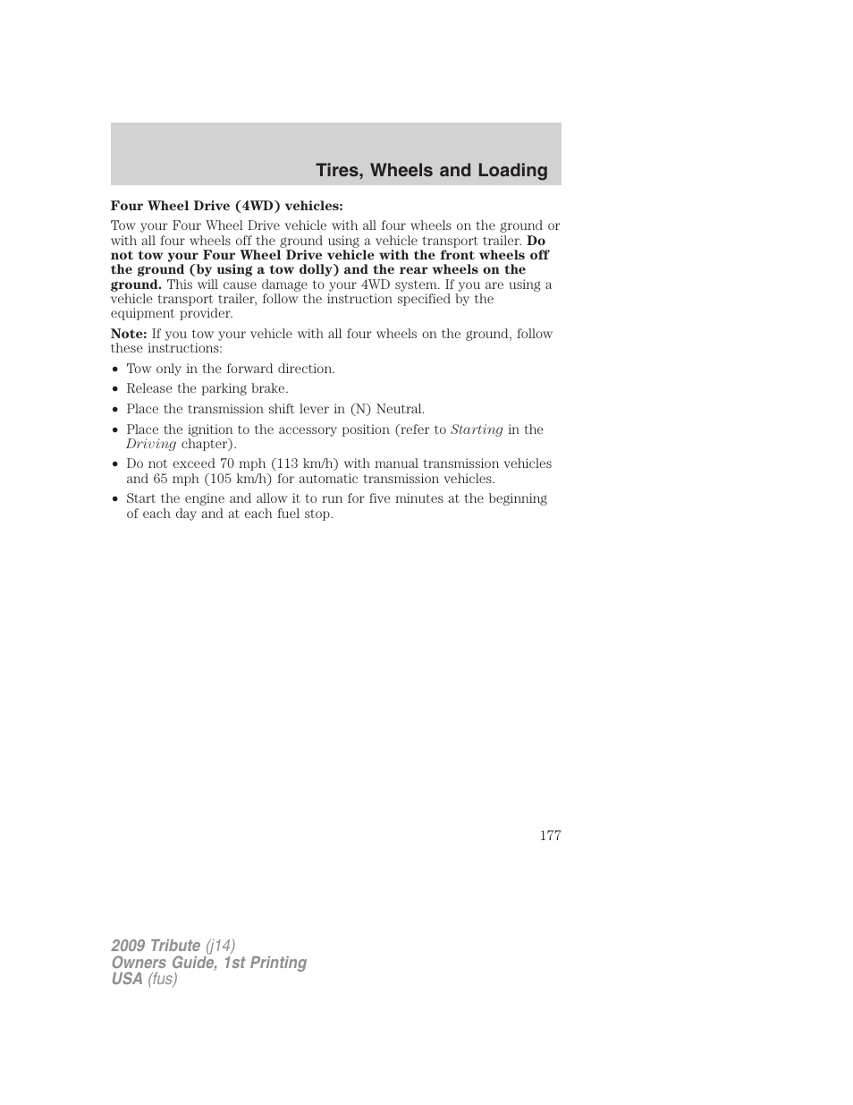 Tires, wheels and loading | Mazda 2009 Tribute User Manual | Page 177 / 304