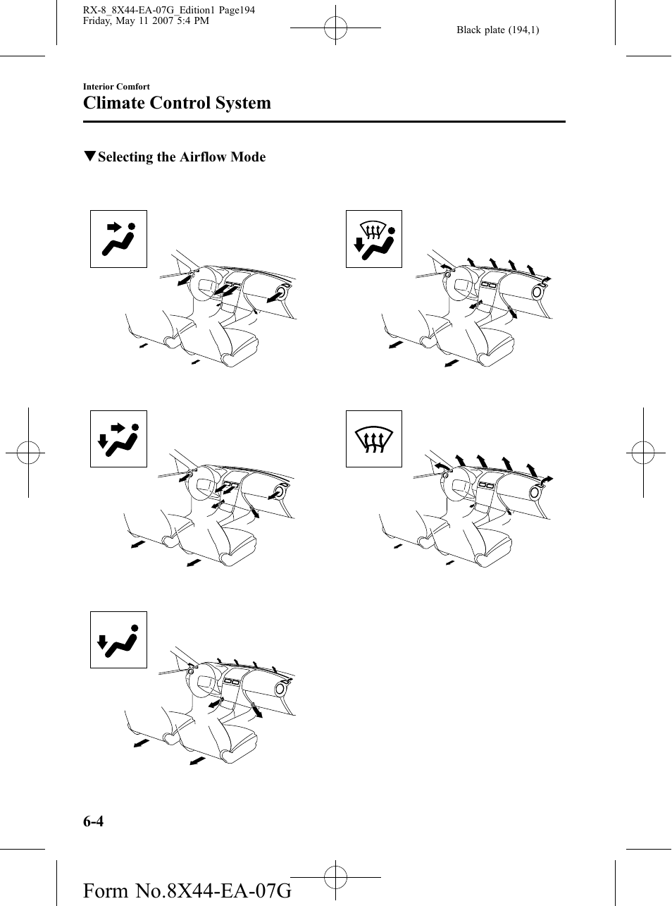 Climate control system | Mazda 2008 RX-8 User Manual | Page 194 / 432