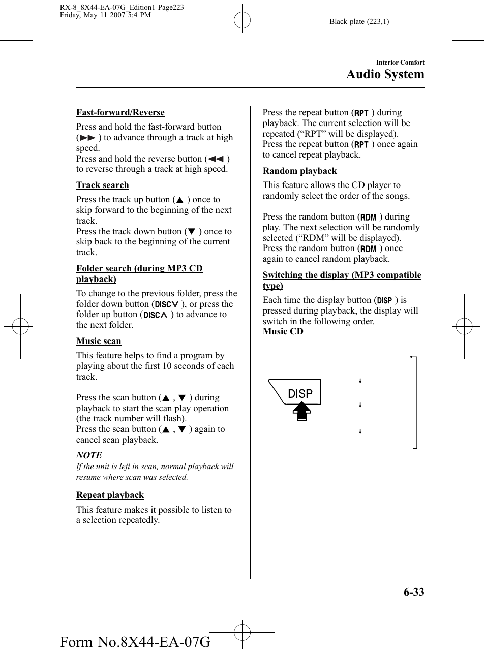 Audio system | Mazda 2008 RX-8 User Manual | Page 223 / 432