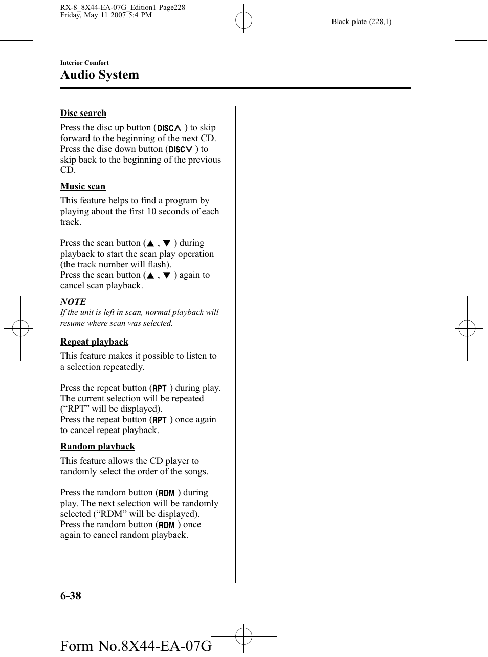 Audio system | Mazda 2008 RX-8 User Manual | Page 228 / 432