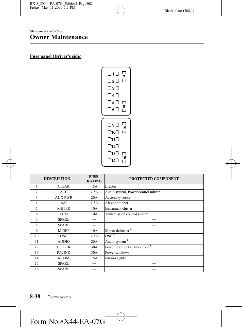 Owner maintenance | Mazda 2008 RX-8 User Manual | Page 308 / 432