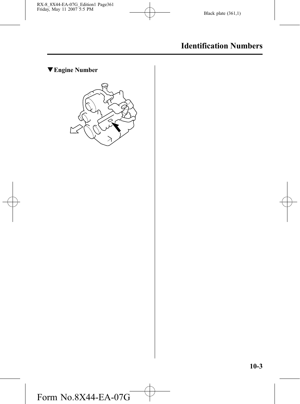 Identification numbers | Mazda 2008 RX-8 User Manual | Page 361 / 432