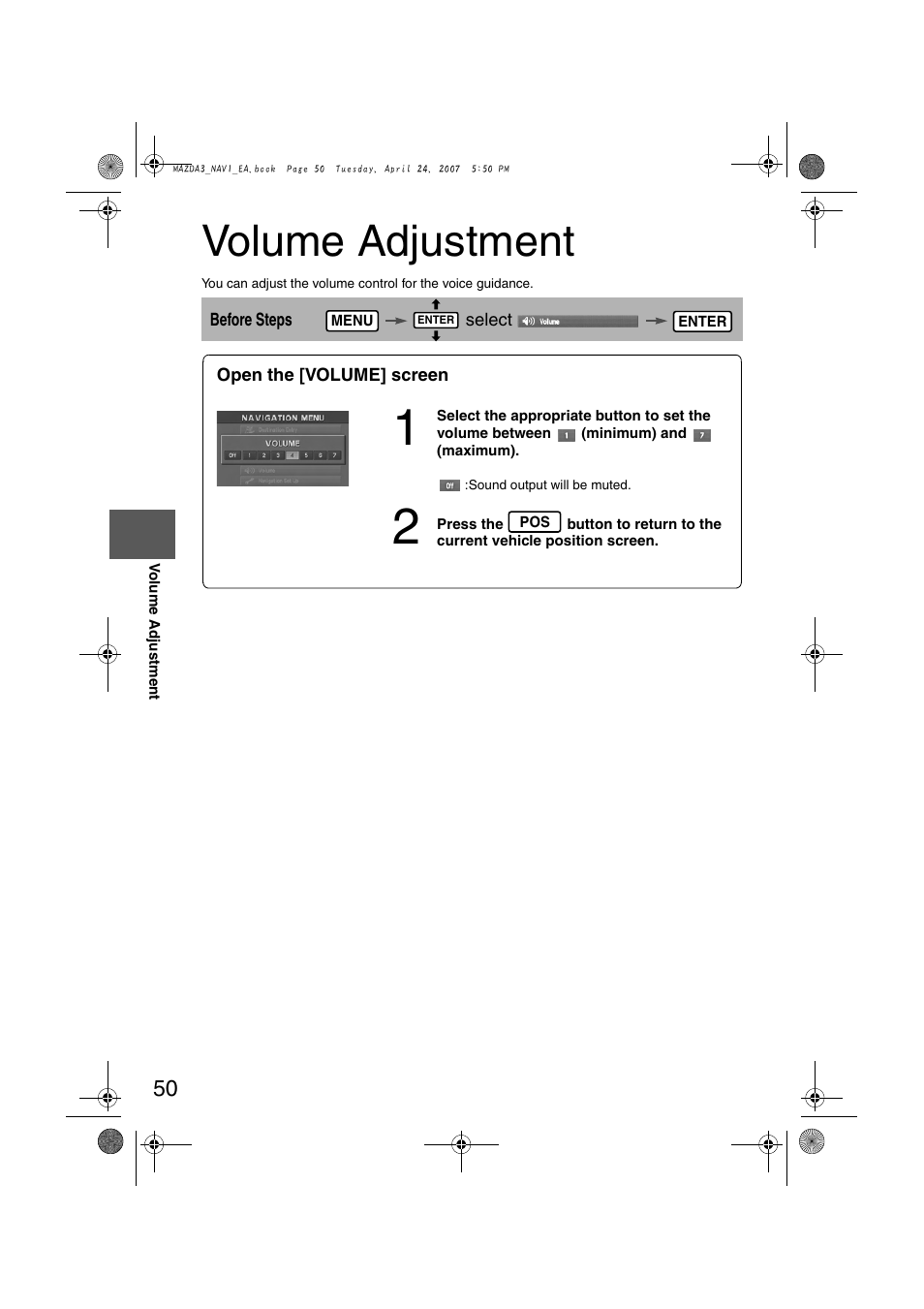 Volume adjustment | Mazda 2008 RX-8 User Manual | Page 424 / 432