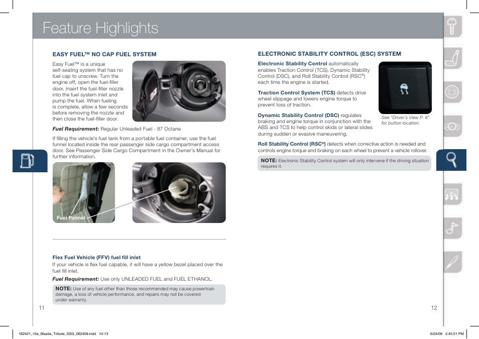 Feature highlights | Mazda 2010 Tribute User Manual | Page 7 / 12