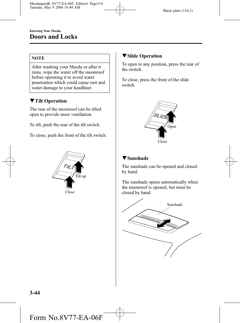 Doors and locks | Mazda 2007 SPEED6 User Manual | Page 115 / 413