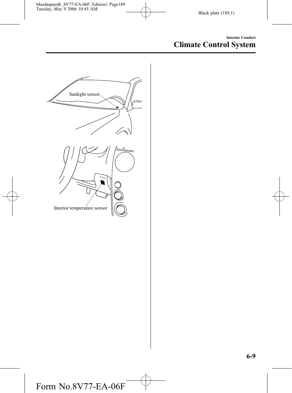 Climate control system | Mazda 2007 SPEED6 User Manual | Page 190 / 413